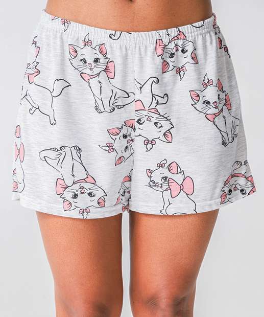 Pijama Feminino Estampa Marie Disney Cinza