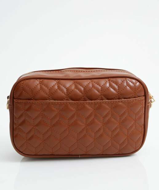 Bolsa Transversal Feminina Matelassê Marisa Marrom