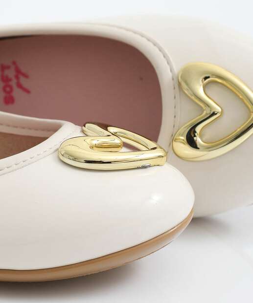 Sapatilha Infantil Detalhe Metalizado Molekinha Branco