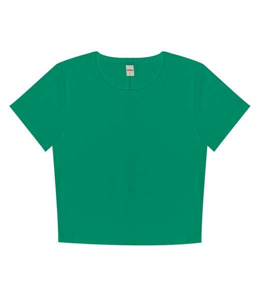 Blusa Cropped Ribana Básica Rovitex Verde