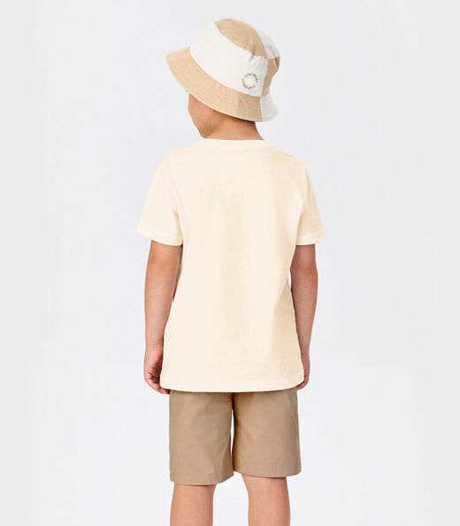 Conjunto Infantil Camiseta Com Bermuda Trick Nick Bege