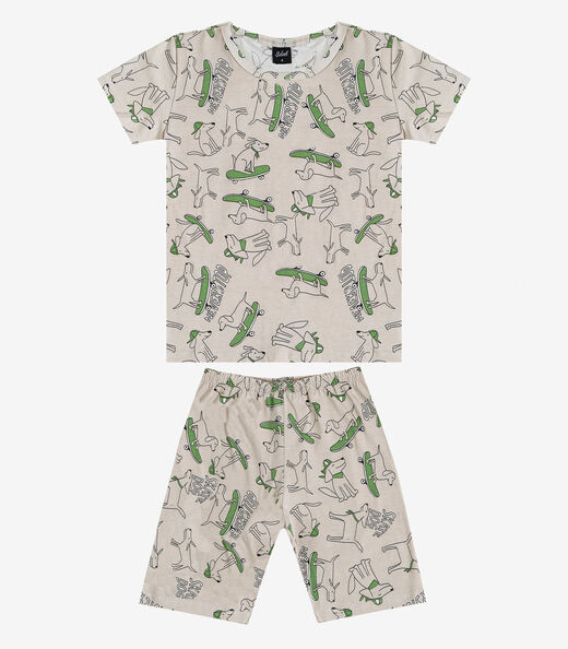 Pijama Infantil Masculino Em Cotton Select Bege