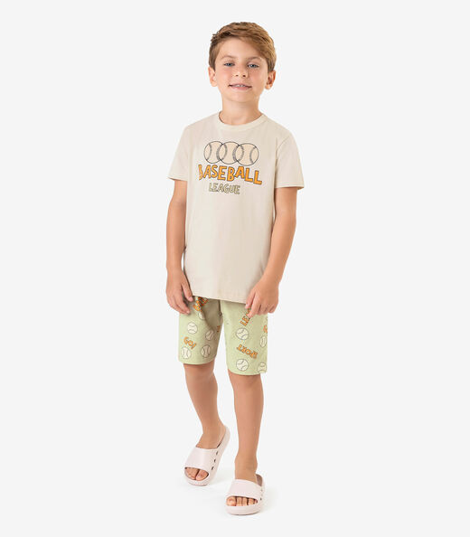 Pijama Meia Malha Rovi Kids Bege