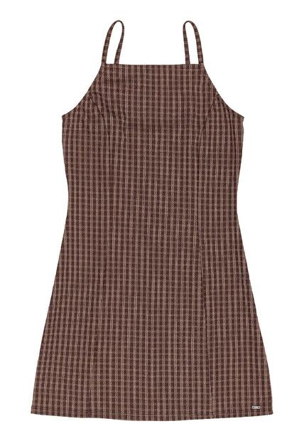 Vestido Juvenil Alça Malha Pontilhada Gloss