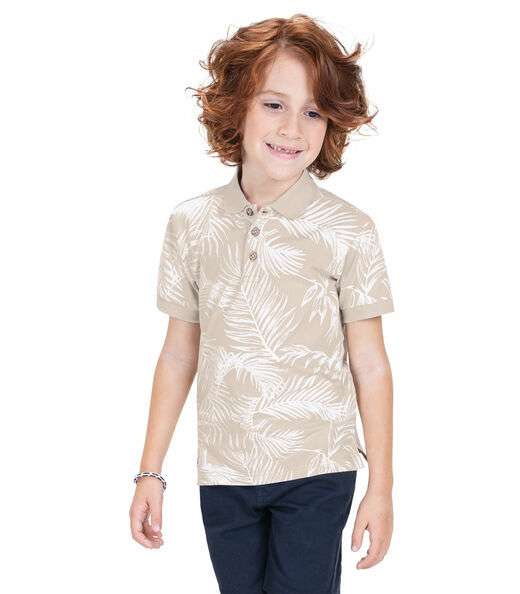 Image_Camisa Polo Infantil Em Cotton Trick Nick Bege