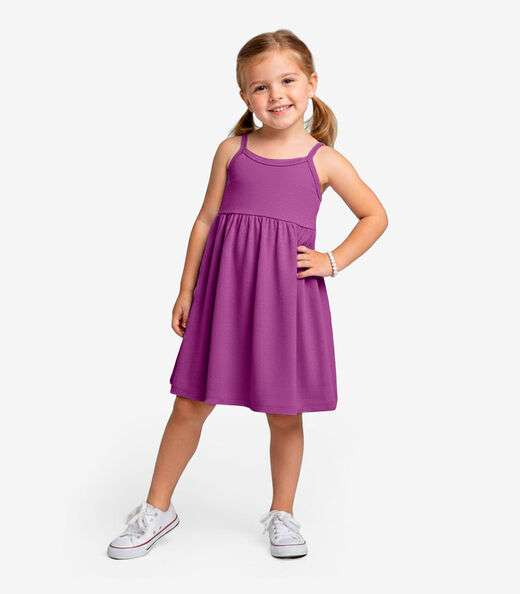 Vestido Feminino Infantil de Alças Select Roxo