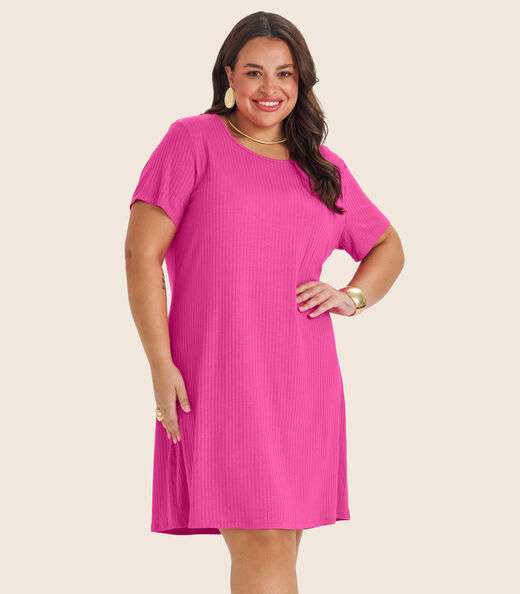 Vestido Feminino Plus Size Secret Glam Rosa