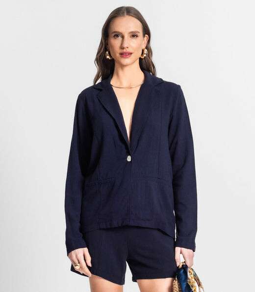 Blazer De Linho Strong Feminino Endless Azul