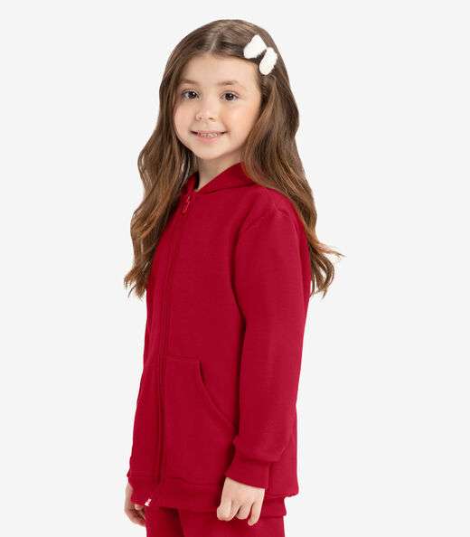 Jaqueta Infantil Moletom com Capuz Rovitex Kids Vermelho