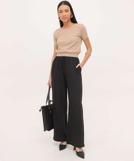 Calça Pantalona Feminina Textura Marisa