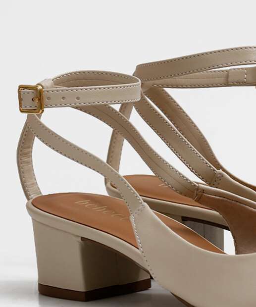 Scarpin Feminino Slingback Salto Grosso Bebecê 
