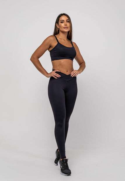 Top Suplex Poliamida Liso Preto Salvatore