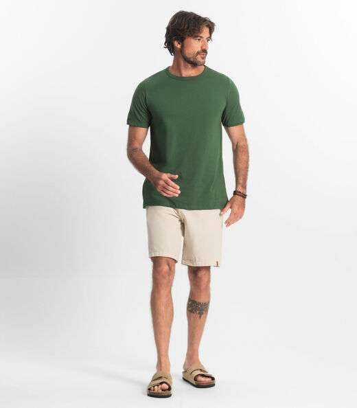 Image_Bermuda Masculina Sarja Elástico E Bolsos Shift Bege