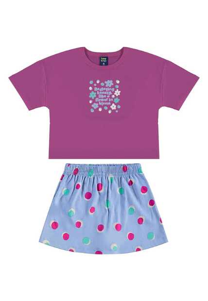 Conjunto Cropped e Short-Saia Bee Loop