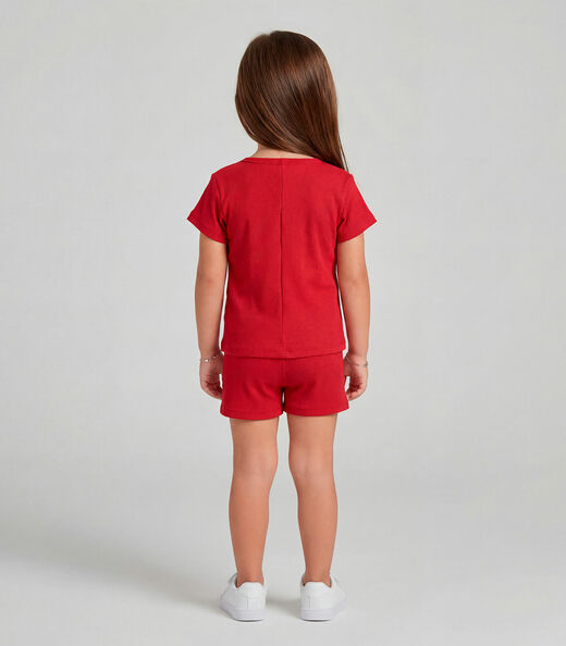 Conjunto Infantil Feminino Blusa e Short Select Vermelho