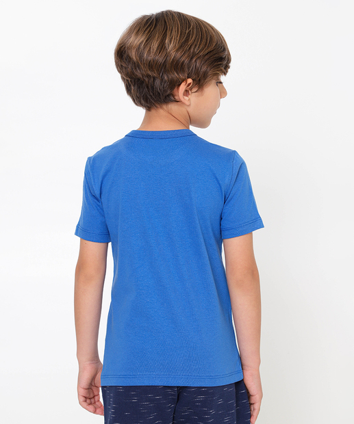 Camiseta Infantil Manga Curta Sonic Tam 4 a 10 Azul