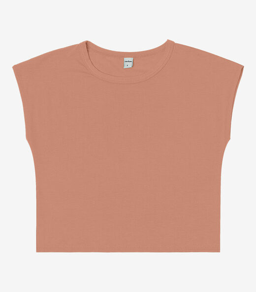 Blusa Básica Feminina Viscotorcion Rovitex Marrom