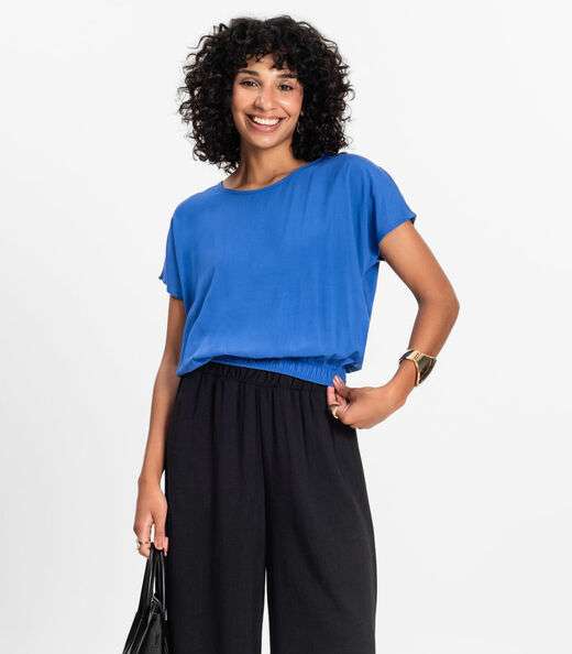 Image_Blusa Feminina manga curta Infinita Cor Azul