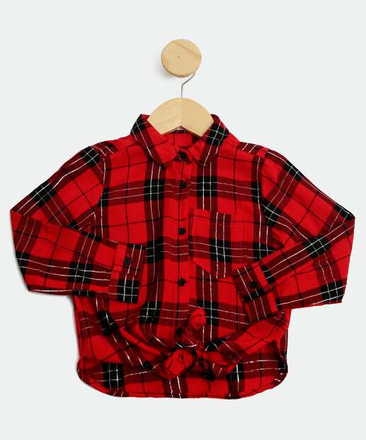 Camisa Infantil Xadrez Brilho Lurex Marisa Tam 1 a 4