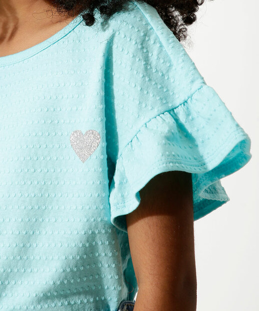 Blusa Infantil Manga Curta Textura Marisa Tam 4 a 10