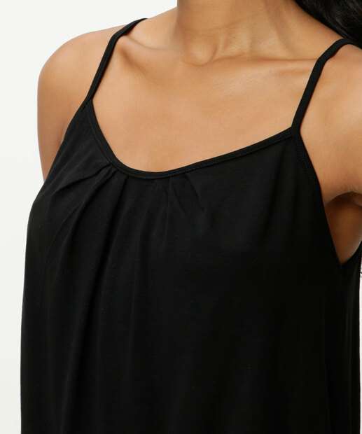 Blusa Regata Feminina Pregas Alças Finas Marisa