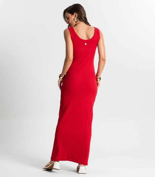 Vestido Midi De Ribana Feminino Endless Vermelho