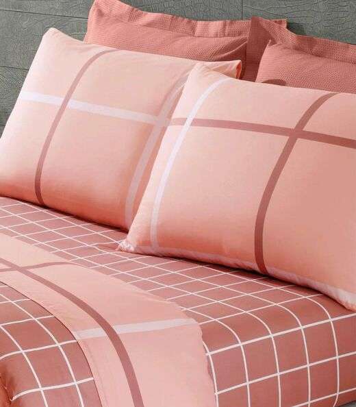 Jogo De Cama Queen 4 Peças Lar E Lazer Rosa