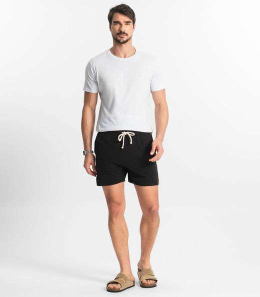 Bermuda Masculina Com Elástico E Bolsos Shift Preto