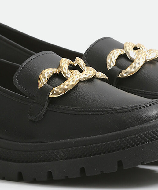 Mocassim Loafer Feminino Tratorado Corrente Moleca