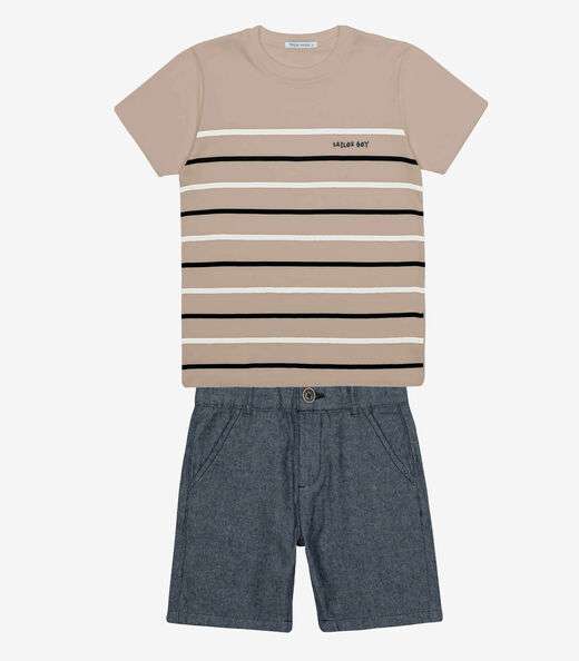 Image_Conjunto Infantil Camiseta Com Bermuda Trick Nick Marrom