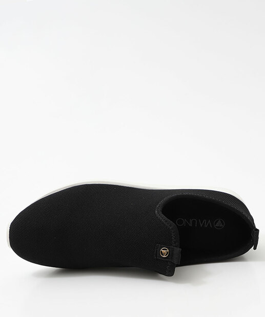 Tênis Casual Slip On Feminino Via Uno Preto