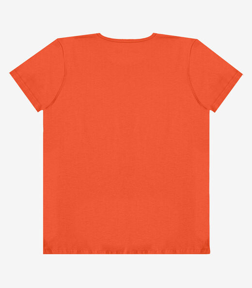 Blusa Feminina Manga Curta Estampada Select Laranja