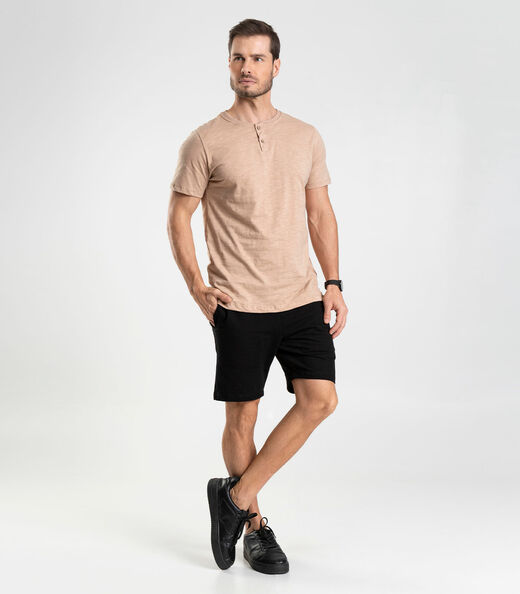 Camiseta Meia Malha Flamê Masculina Diametro Marrom