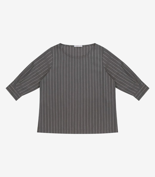 Blusa Manga 3/4 Twill Plus Size Secret Glam Cinza