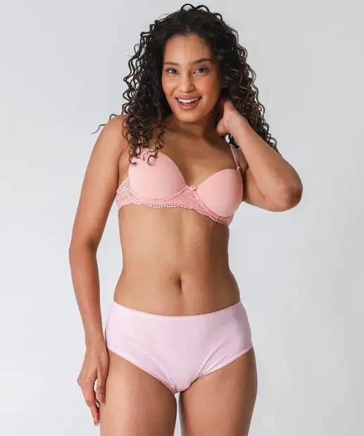 Kit 2 Calcinhas Alta Marisa Rosa