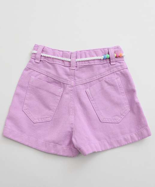 Short Infantil Sarja Marisa Tam 4 a 10 Lilás