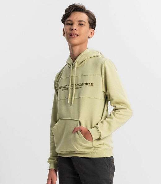 Moletom Juvenil Menino Com Capuz Minty Verde