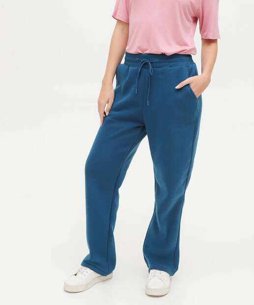 Calça Feminina Moletom Fitness Reta Marisa