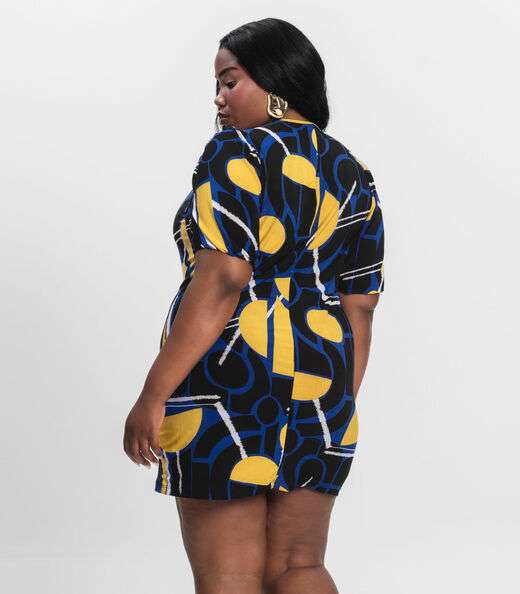 Vestido Malha Fria Plus Infinita Cor Azul