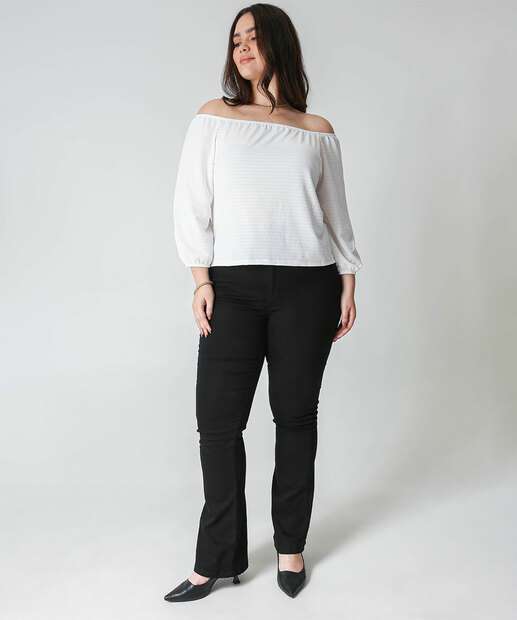 Image_Calça Plus Size Feminina Sarja Bootcut Sawary