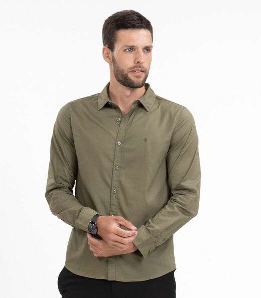 Camisa Masculina Manga Longa Diametro Verde