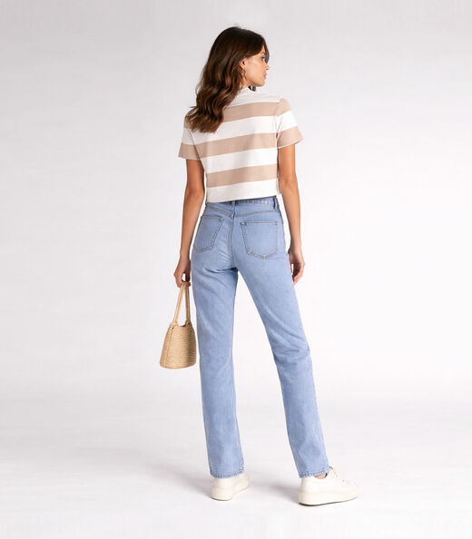 Blusa Feminina Estampada Gola Alta Infinita Cor Bege