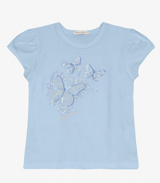 Blusa feminina em Cotton Leve Trick Nick Azul