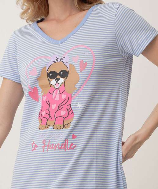 Camisola Listrada Marisa Azul