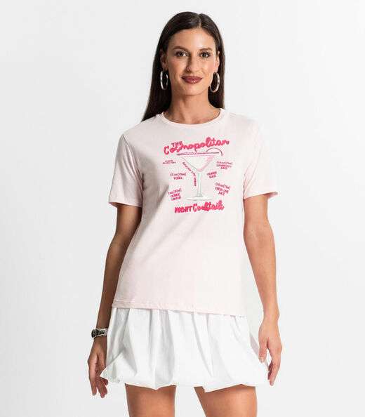 Image_Camiseta Feminina Em Meia Malha Rovitex Rosa