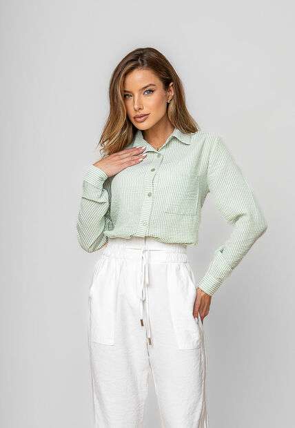 Image_Camisão Listrado Alfaiataria Verde Salvatore