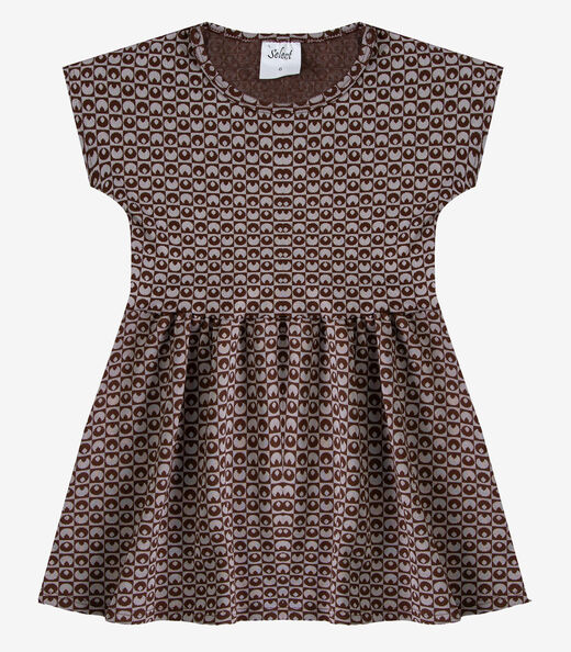 Vestido Infantil Feminino Jacquard Vegas Select Marrom