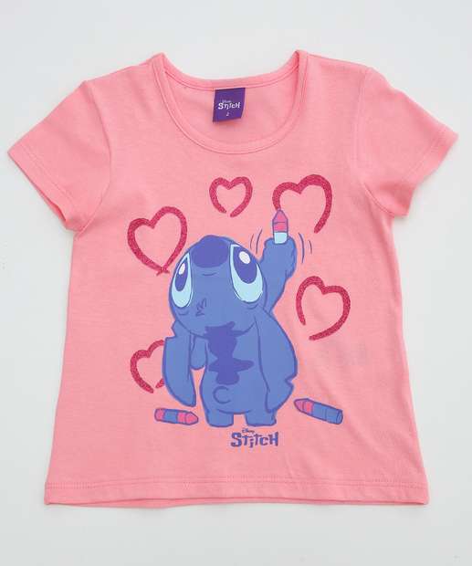 Image_Camiseta Infantil Stitch Tam 1 a 3 Rosa