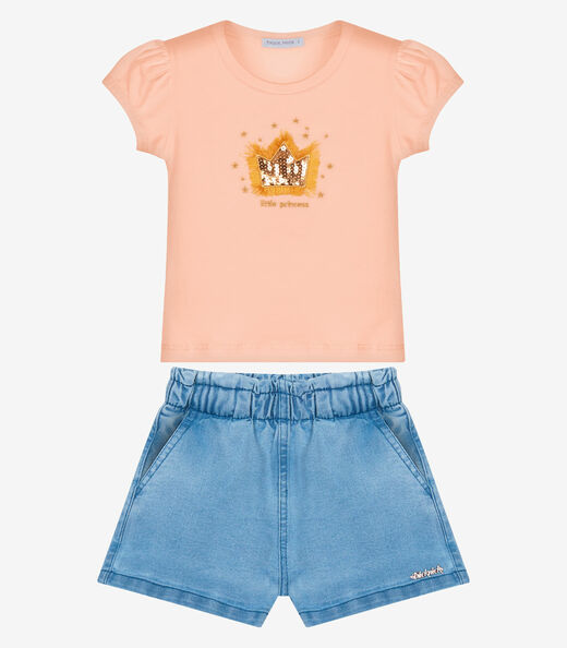Image_Conjunto Infantil Blusa Com Shorts Trick Nick Rosa