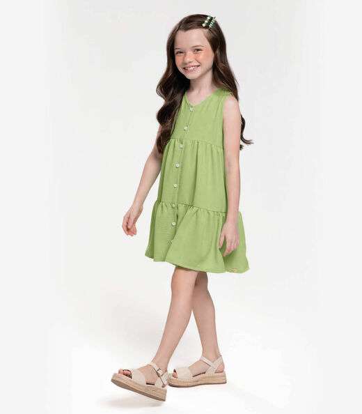 Vestido Infantil Em Air Flow Trick Nick Verde